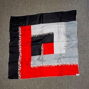 Vintage Sally Gee Scarf Rayon & Silk Hand Rolled Made in Japan